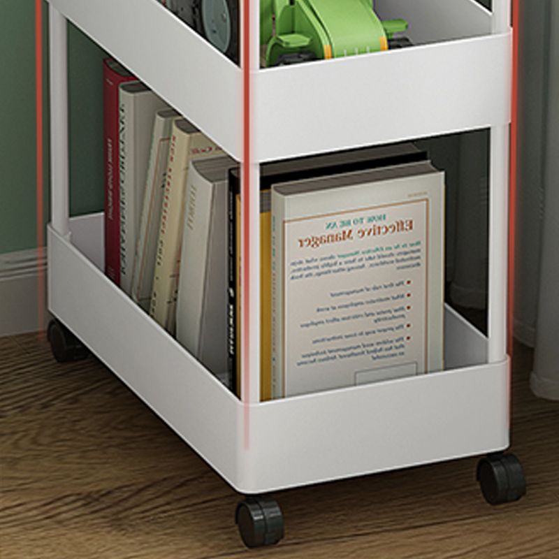 Contemporary Style Bookshelf with Casters Wheel Book Shelf for Home Office Study Room