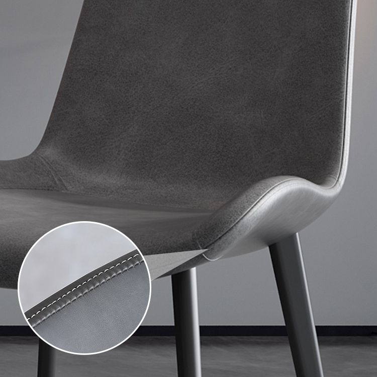 Faux Leather Kitchen Dining Chairs Industrial Chairs with Metal Base