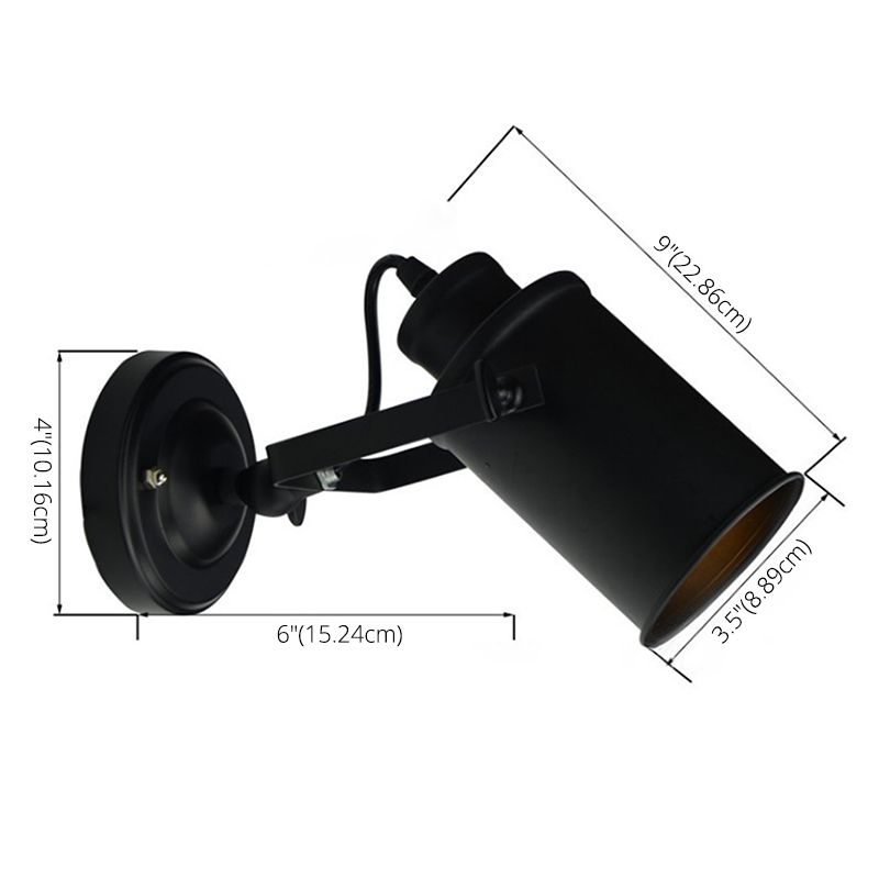 Luces de apliques de pared armada de estilo industrial estadounidense 1 apliques de metal ligero