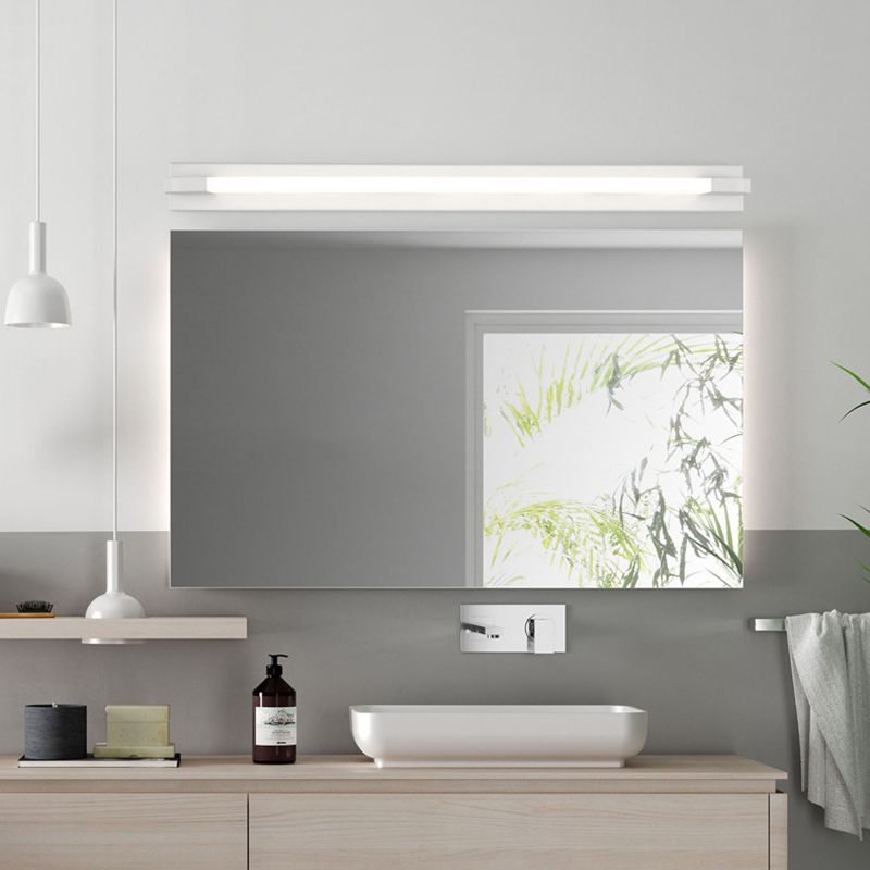 Linear Wall Mounted Mirror Front Modern Minimalist Style Acrylic Vanity Wall Light Fixtures