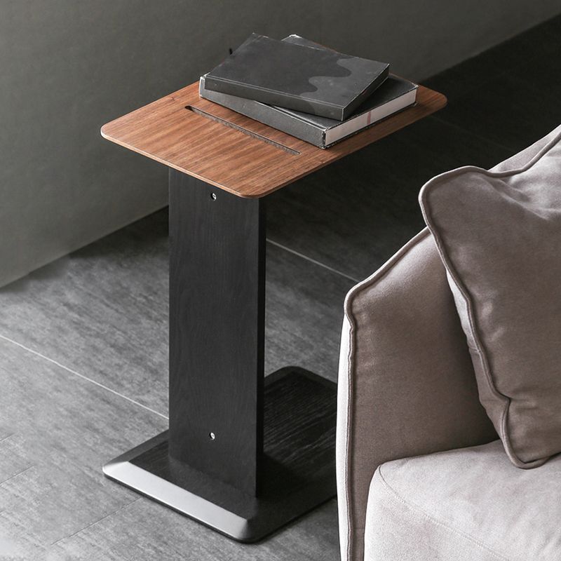 Modern Accent Side Table Wood Square Pedestal Side Table for Living Room