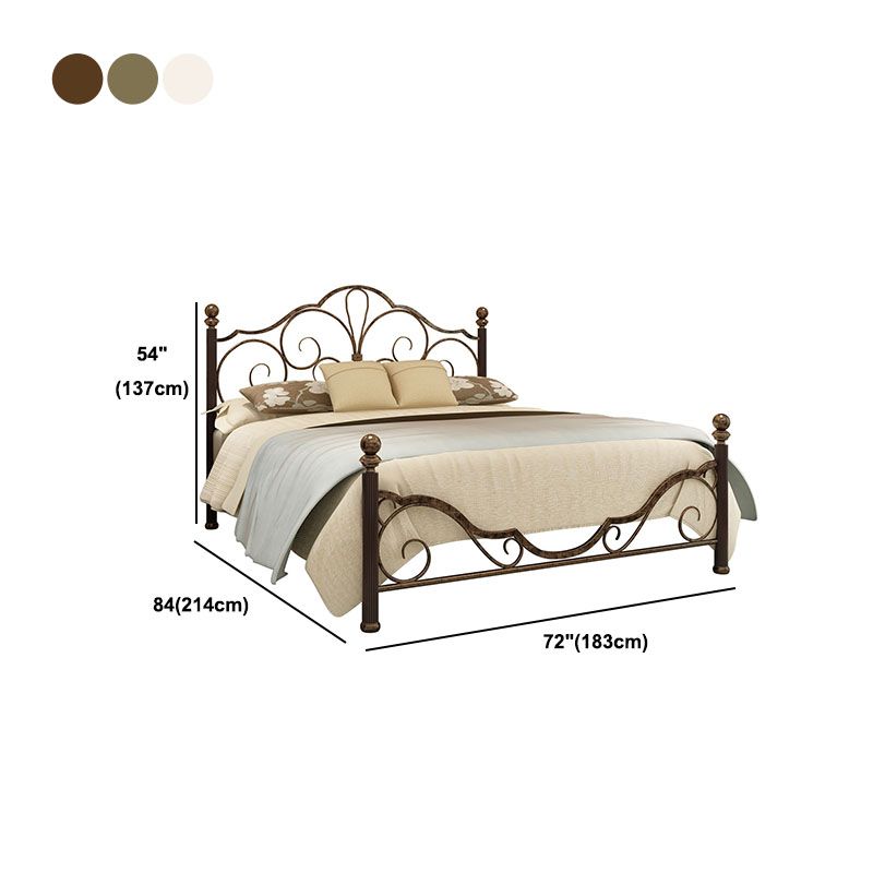 Industrial Metal Bed with Headboard Standard Profile Open-Frame Bed