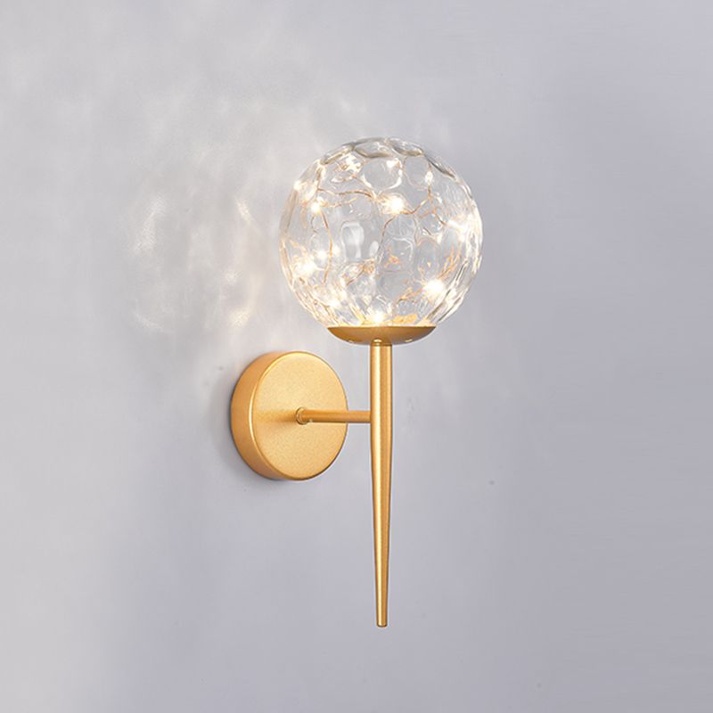 Gypsophila Sconce Lights con tonalità in vetro trasparente muro moderno appeso alla luce in ottone/nero