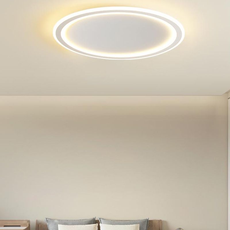 Rotonda Forma Soffitto Fissaggio Moderno Stile Metallo 1 Luce Soffitto Montato Light in bianco