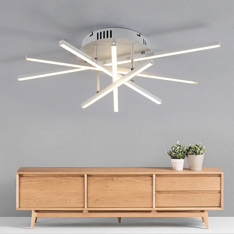 Semplicità striscia acrilica a fiuto a filo lumpino a led singola semifulto semifulgola in luce calda/bianca