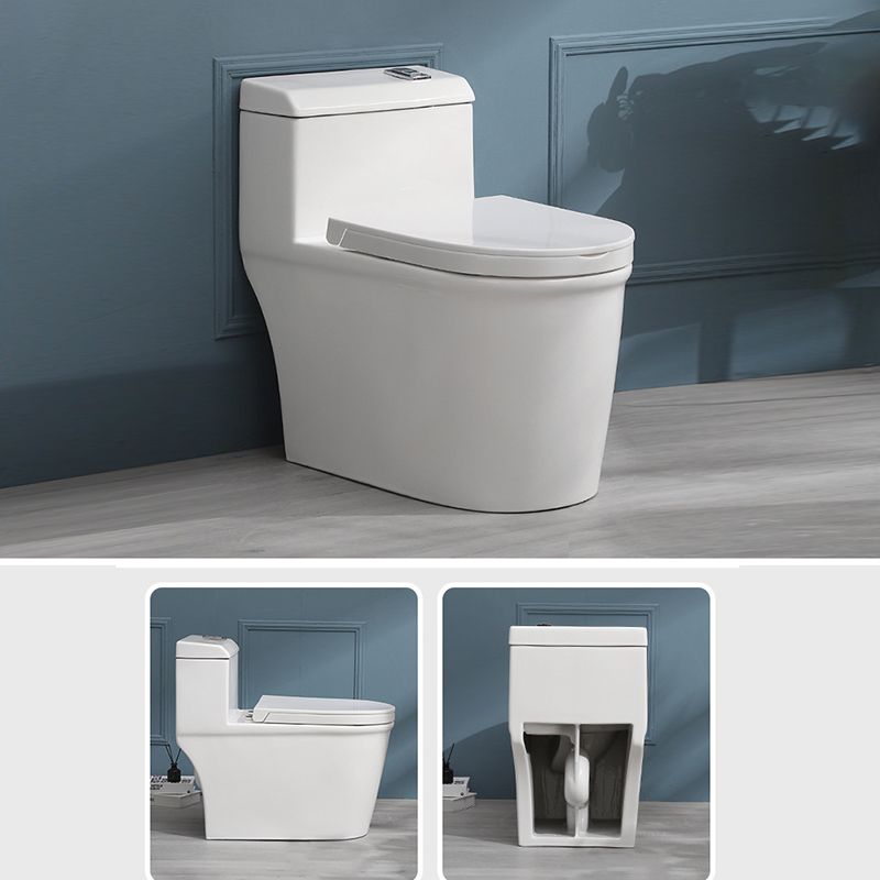 White Ceramic All-In-One Toilet Modern Floor Mounted Toilet Bowl