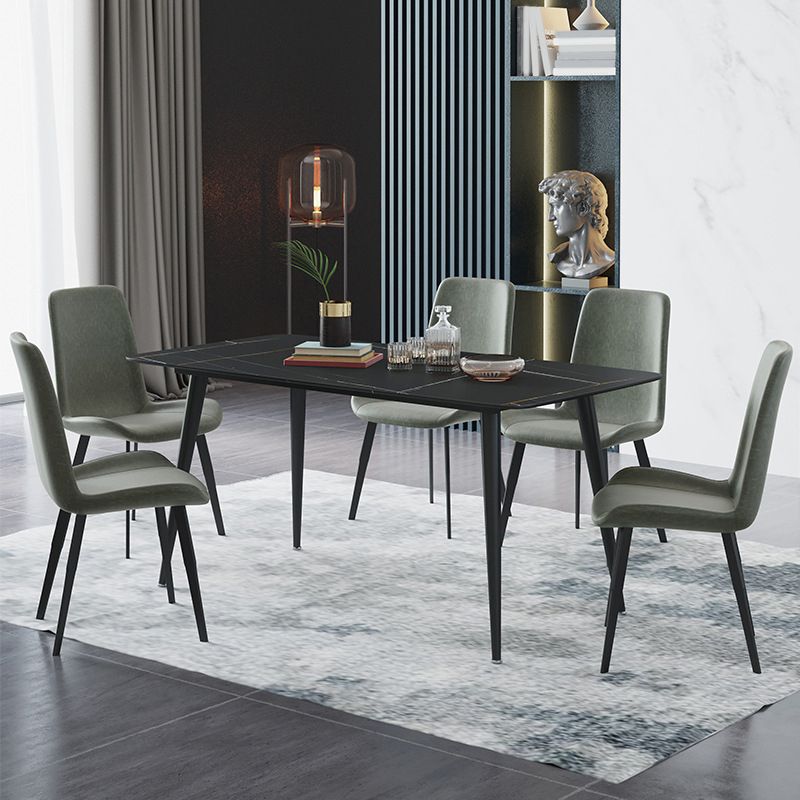 Modern Dining Table with Solid Back Chairs 1/4/6/7 Pieces Dinette Set