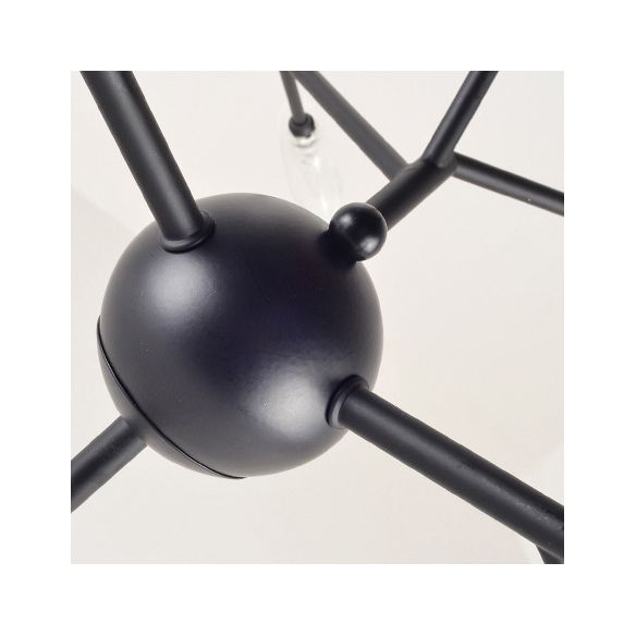 Branch Design Glass Hanging Lamp Modernist 27/36 Lights Black/Gold Chandelier Pendant Light with Leaf Shade