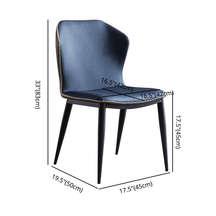 Metal Contemporary Dining Room Chairs Metallic Finish Wingback Side Chair