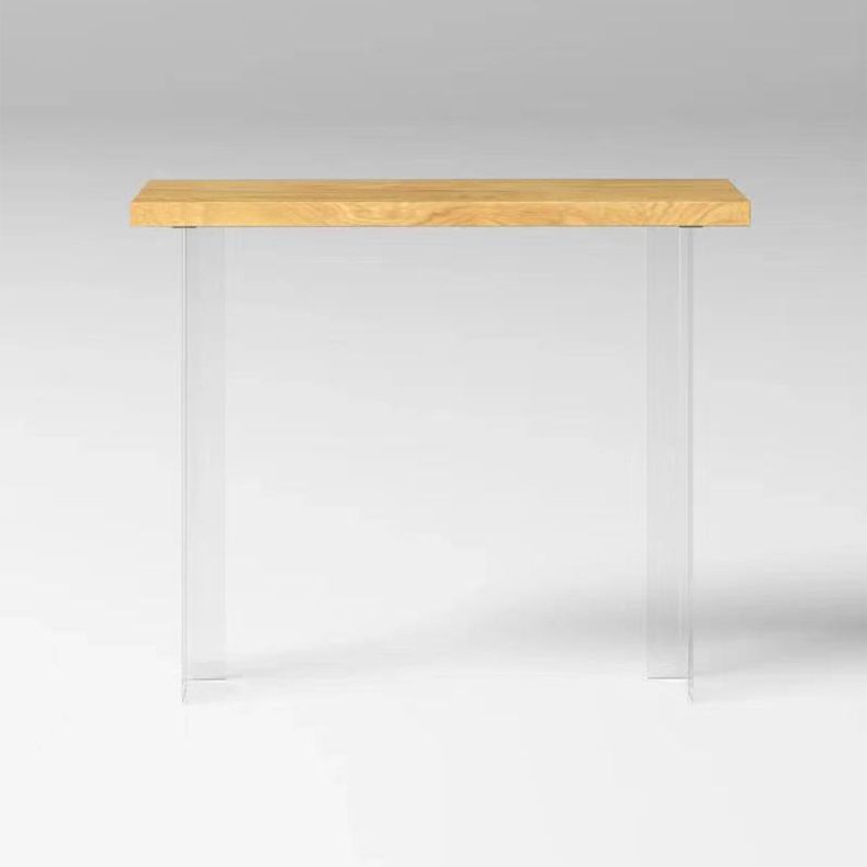 Modern Rectangular Pub Table Set 1/3 Pic Wooden Counter Table with Backless Stool