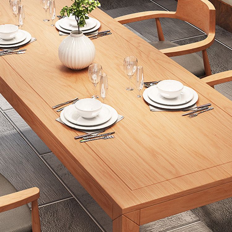 Solid Wood Top Dining Table Rectangle Dining Table with 4 Legs
