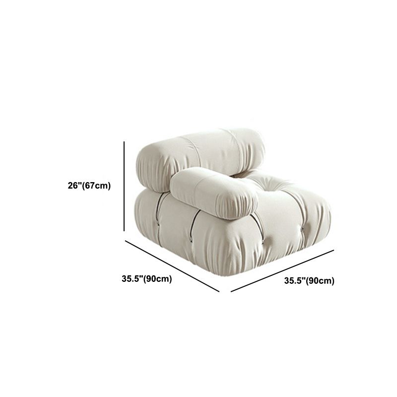 Tufted Cream 2-3-Seater Sofa Contemporary Pillow Top Arm Sofa
