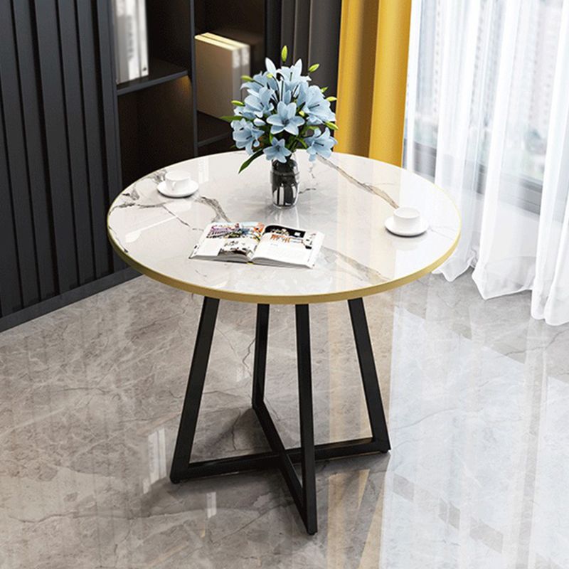 Metal Traditional Luxury Round Indoor Table Manufactured Wood Table with Sled Base