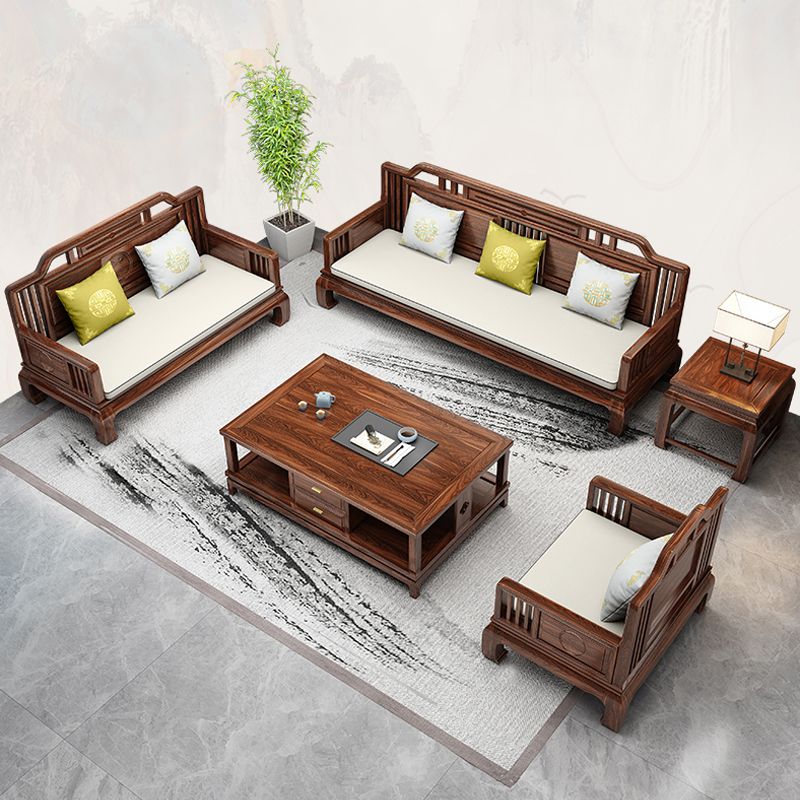 Scandinavian Sectional Sofas Solid Wood Brown Sectional Couch