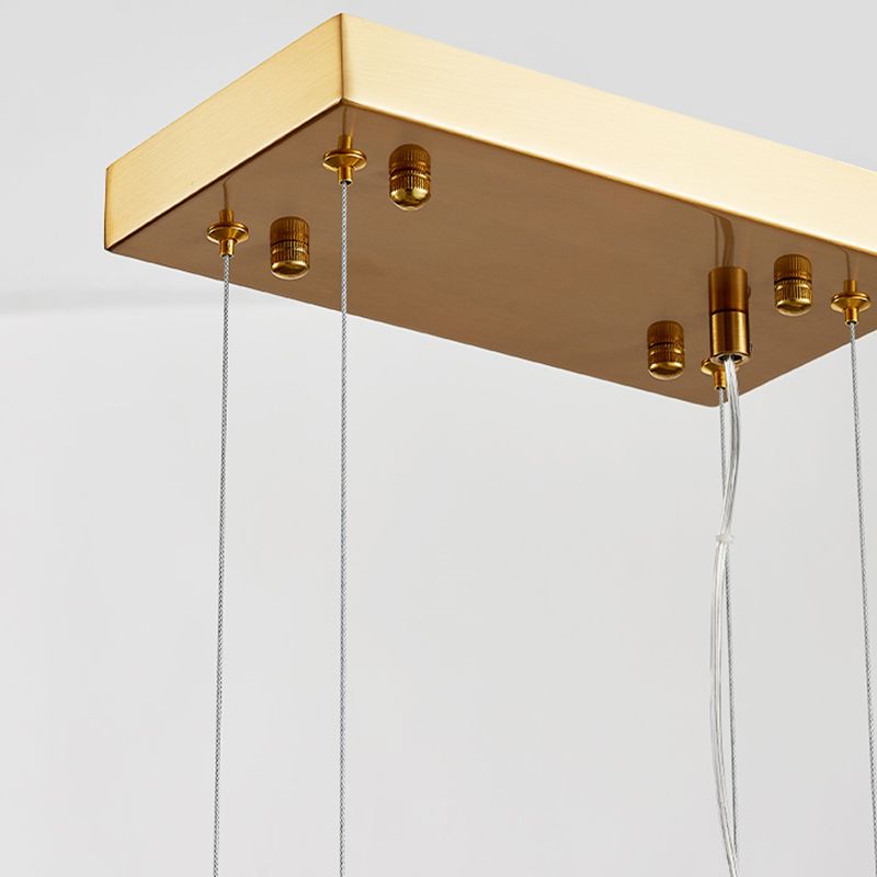 5-leichte Inselbeleuchtungsideen moderner Stil rechteckiger Form Glashängeleuchte