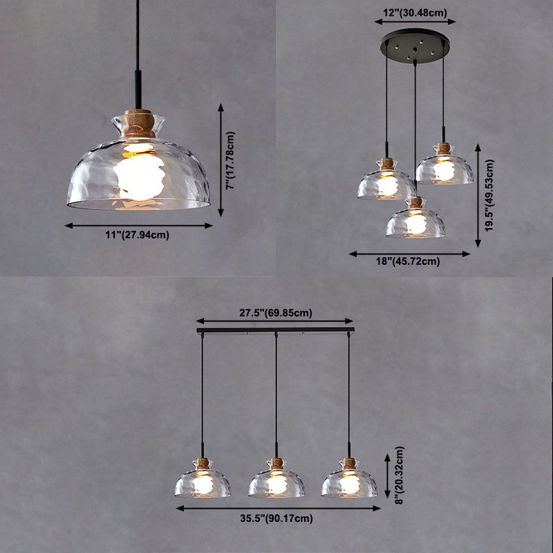 Contemporary Ceiling Hanging Light Fixture with Glass Shade for Sitting Room