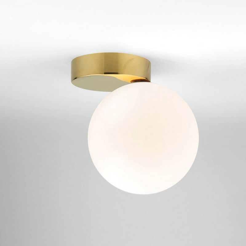 Single Golden Contemporary Glass Statement Shaded Bathroom Vanity Light