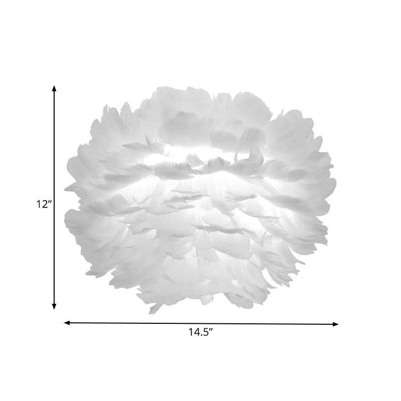 Feather Globe Wandleuchte moderne romantische Wandlampe in Weiß für die Schlafzimmertreppe für Erwachsene