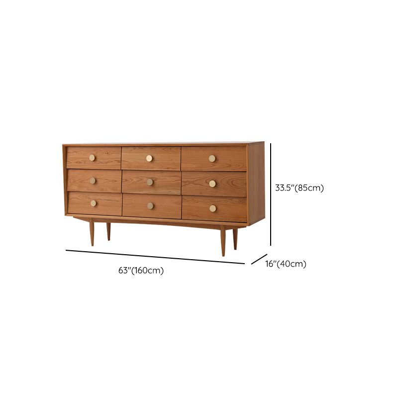 Contemporary Rectangle Wood Accent Cabinet Knobs Cabinet with Drawer