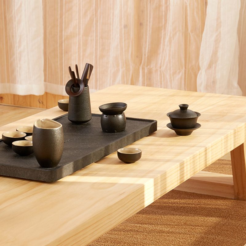 4 Legs Coffee Table Contemporary Rectangle Solid Wood Coffee Cocktail Table