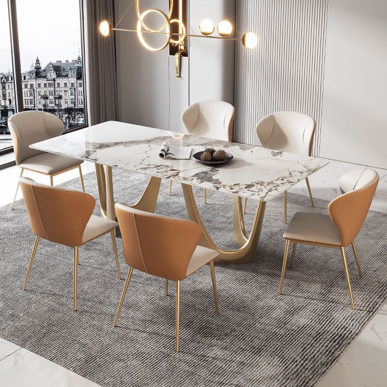 Luxury Sintered Stone Dining Set Rectangle 1/4/5/7 Pieces Dining Room Table Set