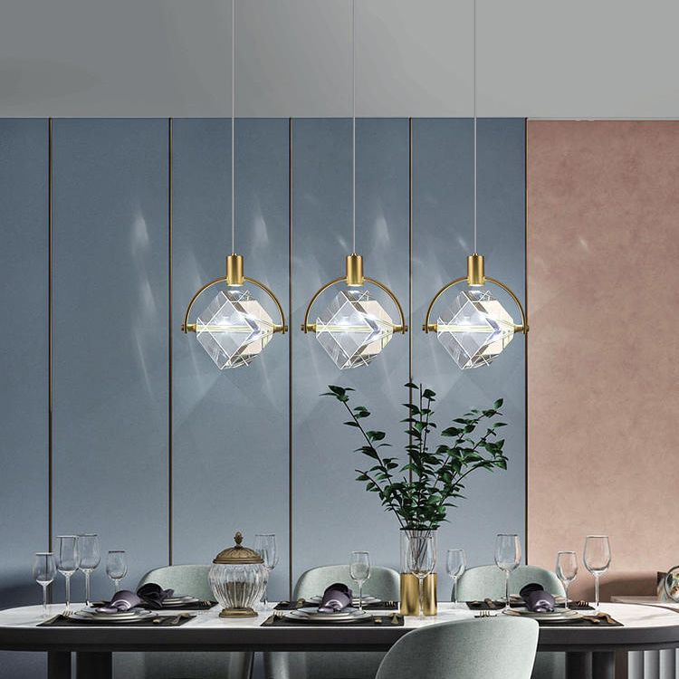 Moderne kubieke hanger verlichtingsarmaturen kristallen hanger lamp