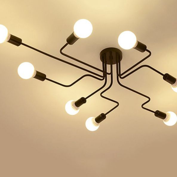 Éclairage à montage semi-luxueux de style industriel