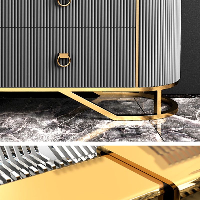 Stone Glam Storage Chest Bedroom Horizontal Chest with Drawers