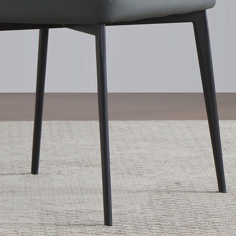 Contemporary Arm Chair Solid Back Metal Dining Room Chair for Indoor