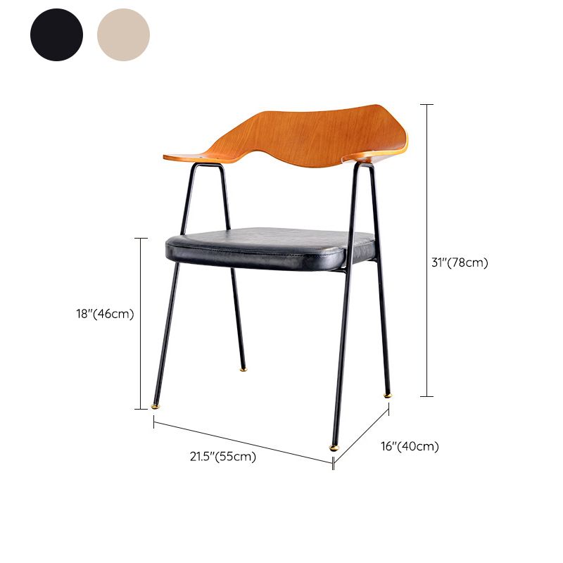 Industrial Upholstered Arm Chair Metal Dining Room Kitchen Chair