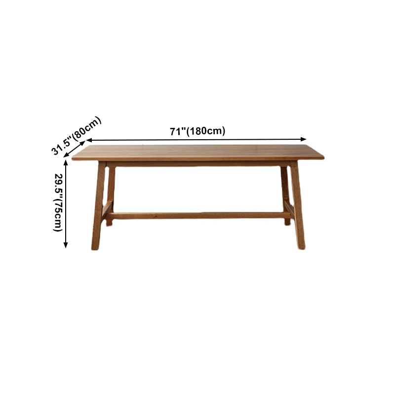 Modern Pine Wood Indoor Table for Restaurant Rectangle Dining Table with Trestle Base