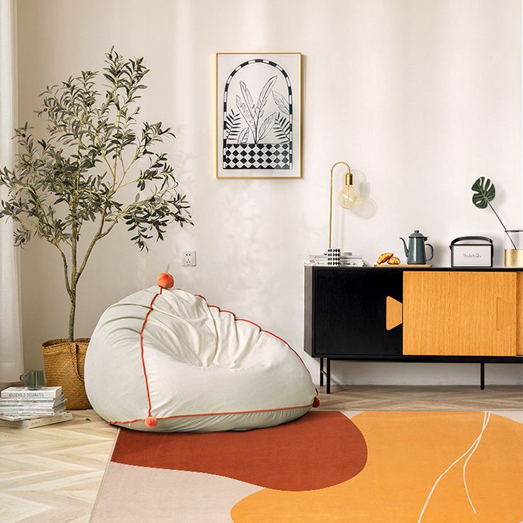 Apricot Tone Home Decoration Carpet Simplicity Color Block Printed Area Rug Polyester with Non-Slip Backing Rug