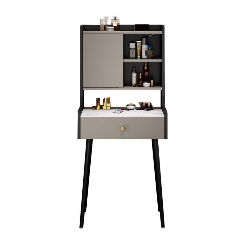 Modern Vanity Set with 1 Drawer and Mirror and Storage Shelves