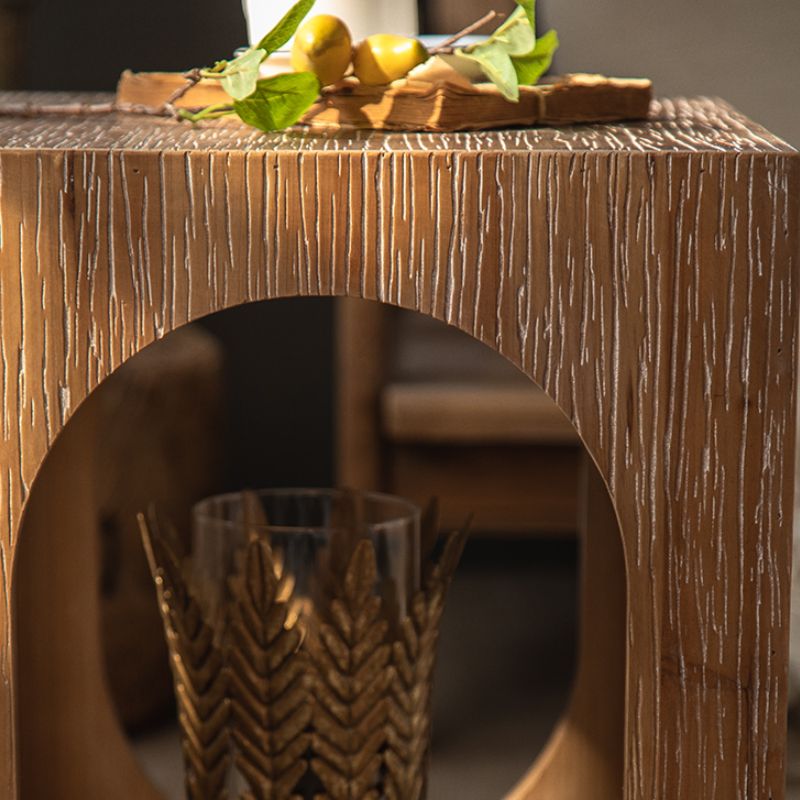 Rustic Walnut Living Room Distressed Solid Wood Sofa Accent Side Table