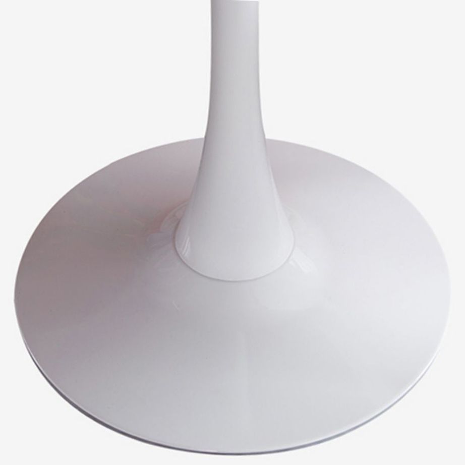 Mesa de comedor moderna de madera artificial, mesa redonda con base de pedestal de metal