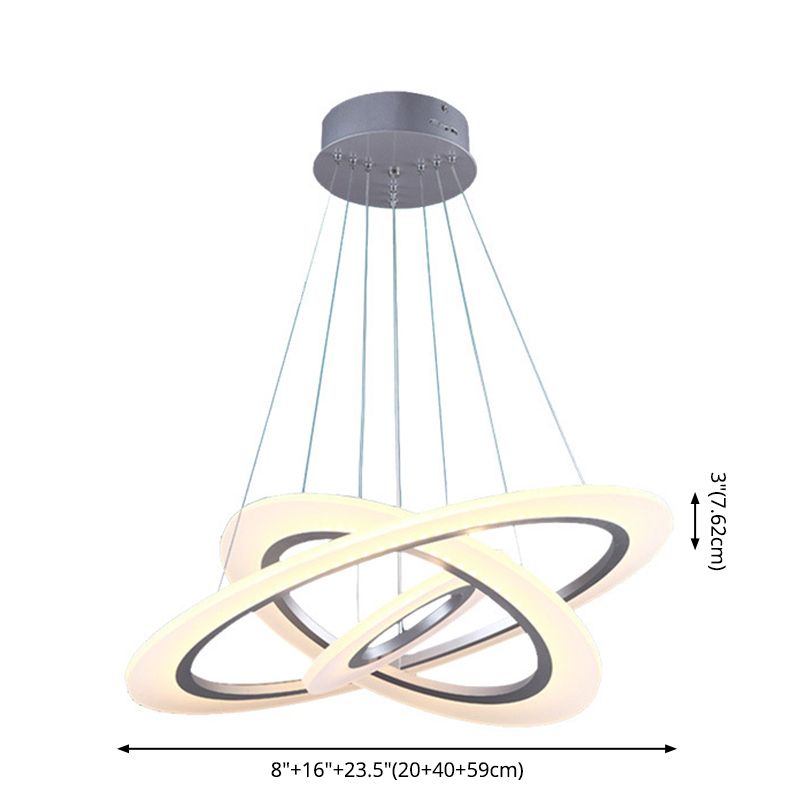 Luz de suspensión LED de estilo colgante de colgante circular de plata