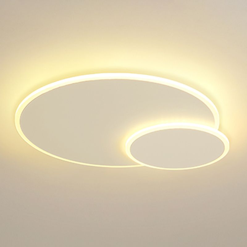 Plafoniera moderna artistica a LED in ferro laccato circolare con montaggio ad incasso con paralume in acrilico