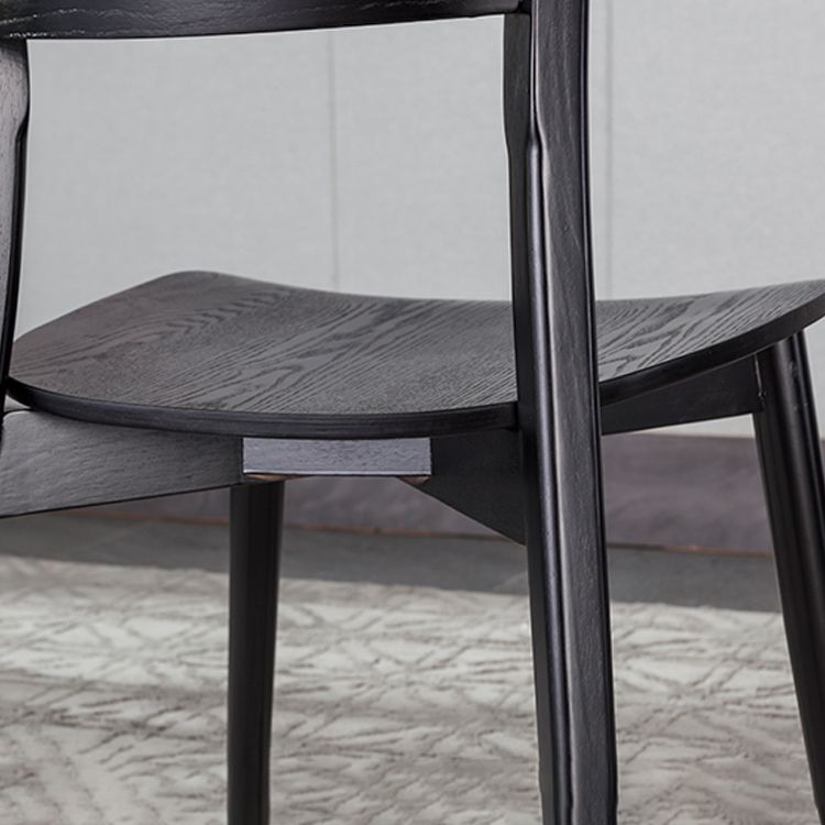 Industrial Home Open Back Chair Matte Finish Wood Dining Chair