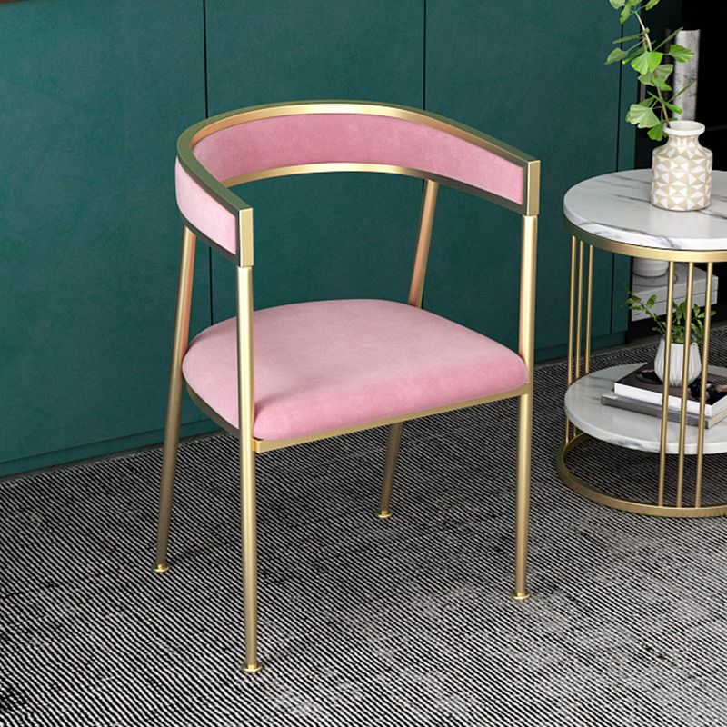 Glam Velvet Dining Side Chair Kitchen Indoor Upholstered Arm Chair