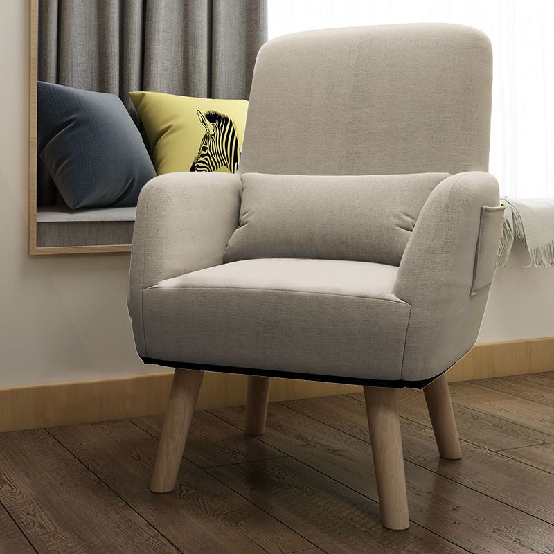 Contemporary Accent Armchair Modern Cotton Blend Accent Chair with Pillow