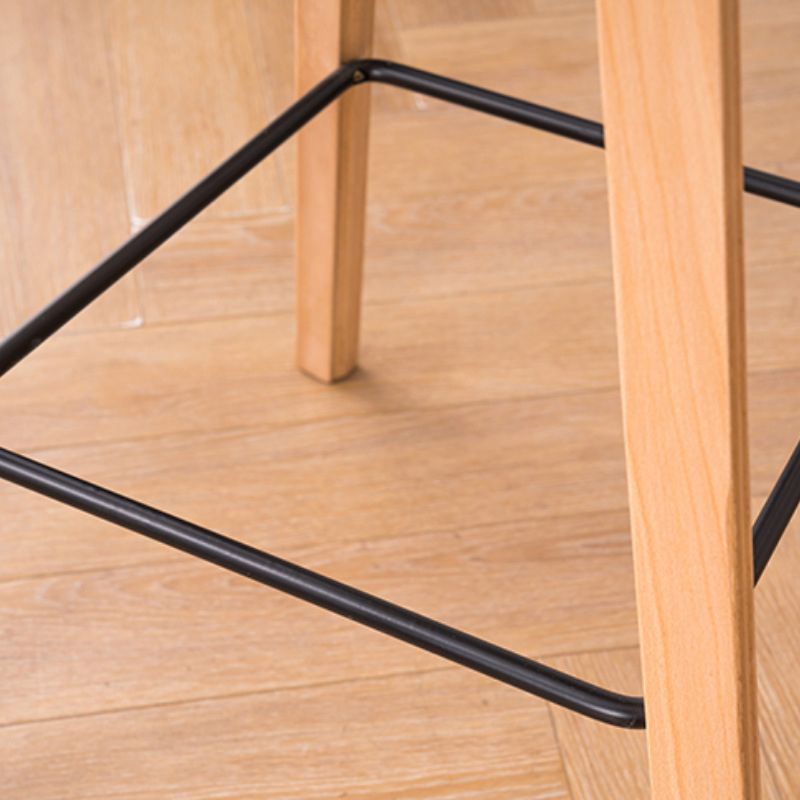 Scandinavian Plastic Counter Stool Low Back Armless Bar Stool with Footrest