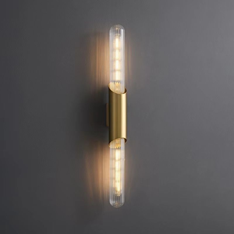 Golden Modernism Wall Mounted Sconce Shaded LED Wall Light for Dining Room