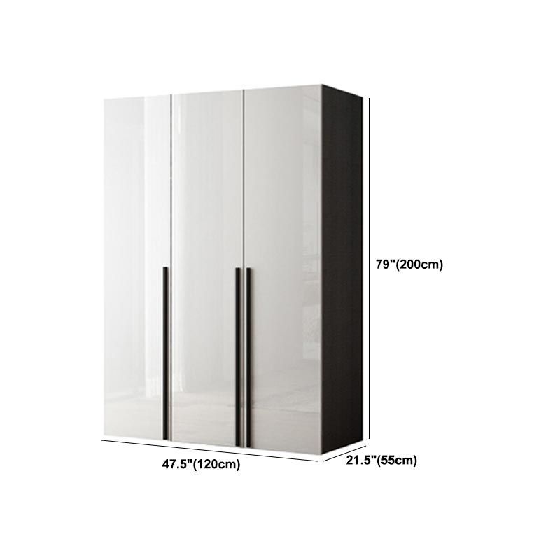 White Colour Wardrobe Contemporary Style Wooden Wardrobe Closet with Hinged Door