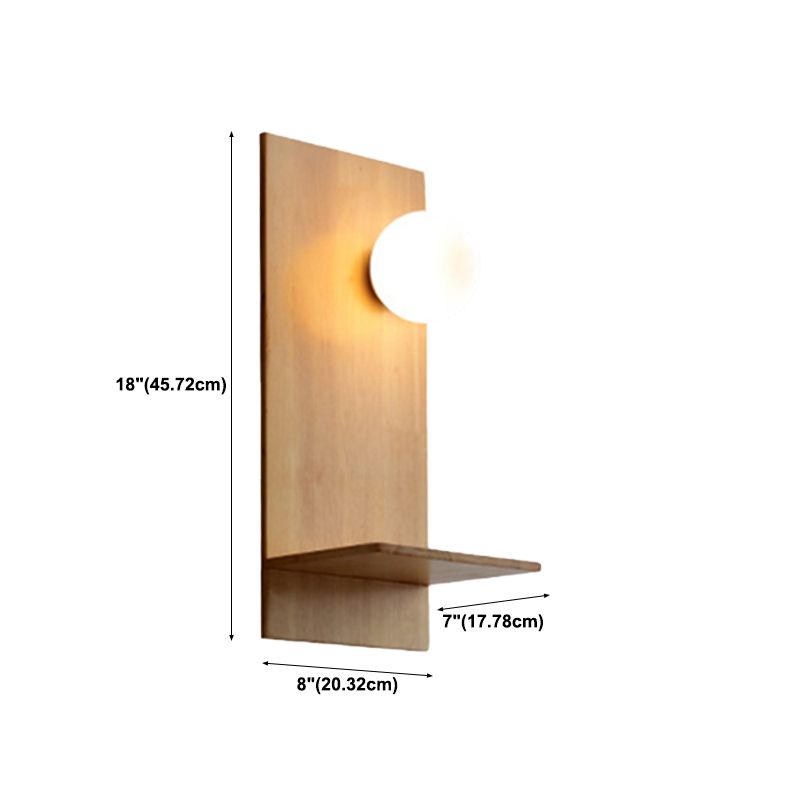 1 Light Wall Light Sconce Modern Wood Wall Light Fixture for Dining Room without plant