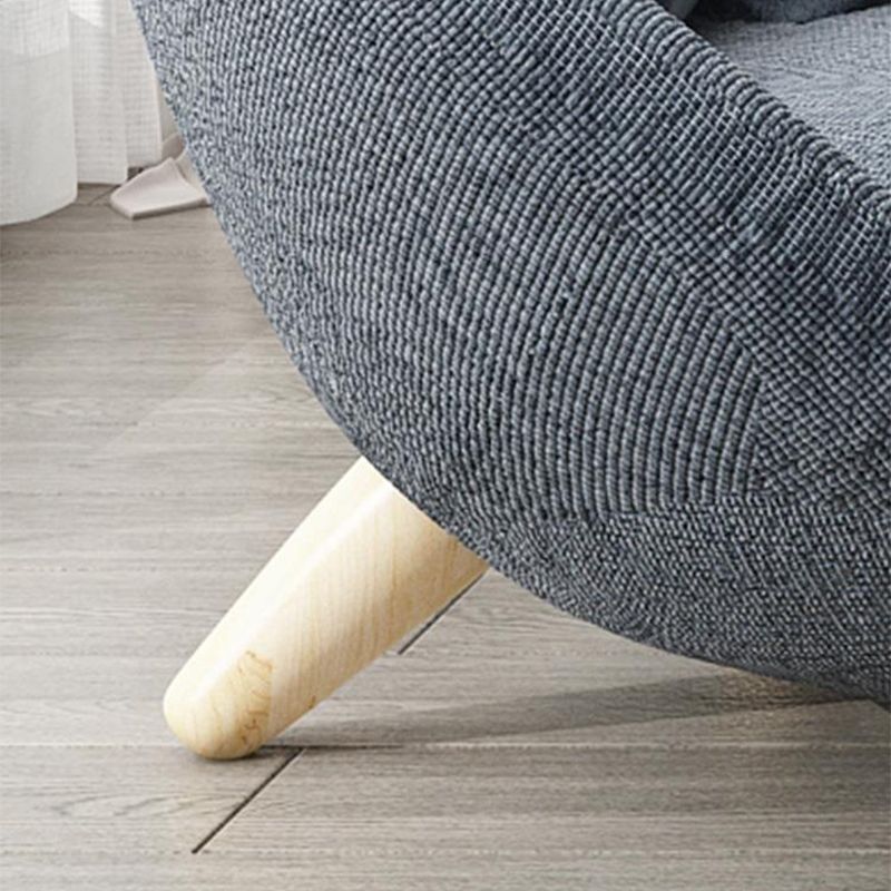 Scandinavian 34.6"Wide Cotton Blend Fixed Back Sloped Arms Papasan Chair with 2 Pillows
