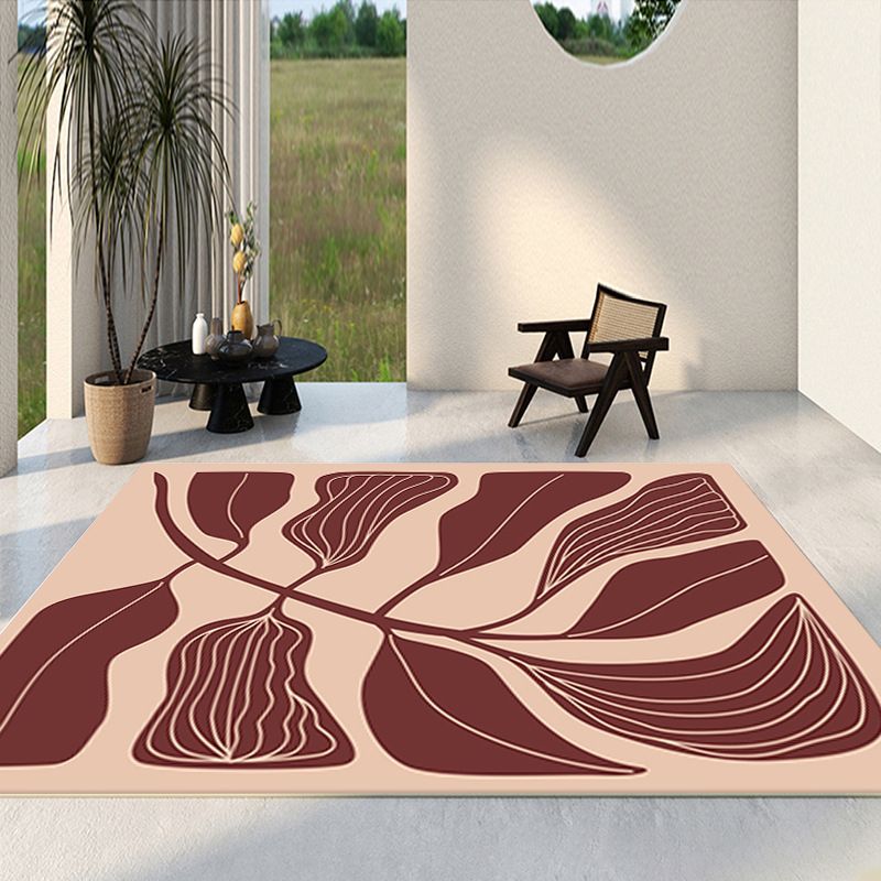 Modern Orange Rug Pattern Graphic Rug Washable Indoor Rug for Home Decor