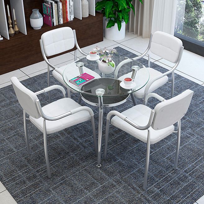 Tavolo da pranzo in vetro temperato in stile moderno tavolo da pranzo a base di pranzo per sala da pranzo