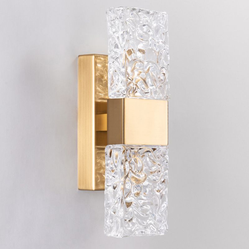 Rectangular LED Wall Sconce Post-Modern Wall Light Fixture with Crystal for Bedroom