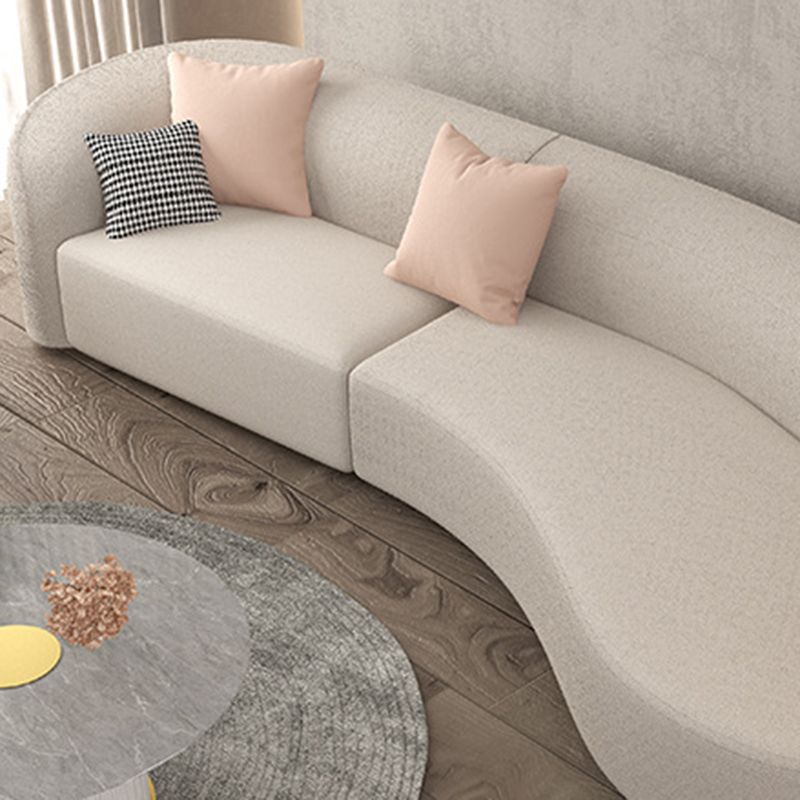 Contemporary Fabric/Faux Leather Tight Back Sofa Tuxedo Arm Curved Seating