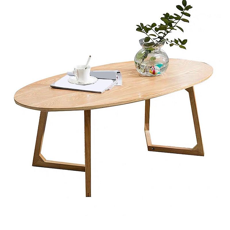 Sleigh-like Base Design Wood/walnut Rubber Wood Craft Coffee Table